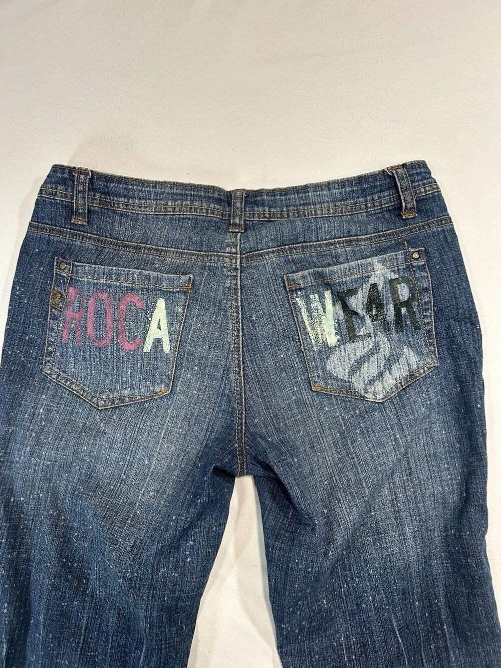 Rocawear Women's Sz 11 Vintage Y2K Graphic Logo Capri Denim Jeans